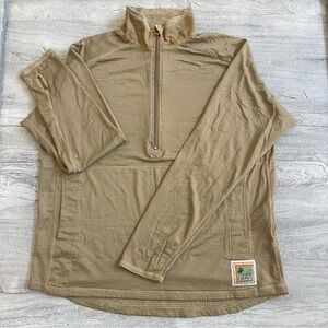 USMC Coyote Frog Waffle Fleece Quarter Zip Grid Marine Corp Shirt Cold Weather